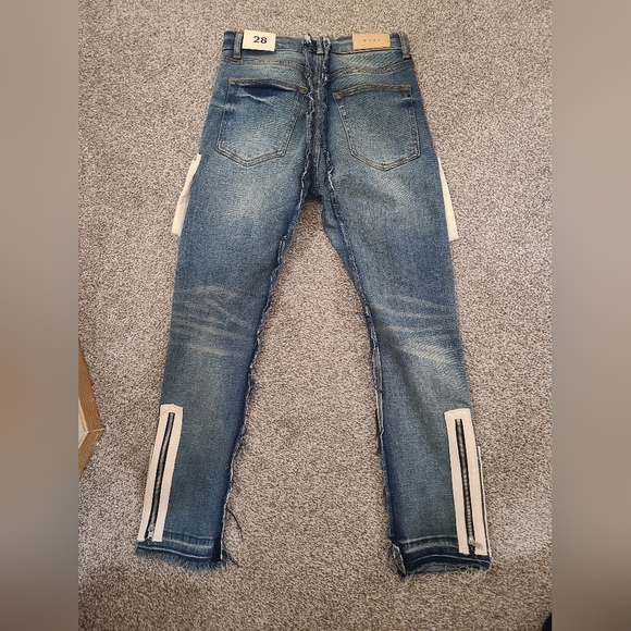 NWT Mnml D115 straight leg cargo pocket zip hem streetwear deconstructed jeans - Picture 6 of 6